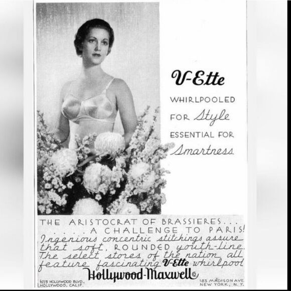 Hollywood Maxwell Definitely Yours V-Ette 40s 50s Whirlpool Corset Bra 32B RARE - Picture 14 of 16